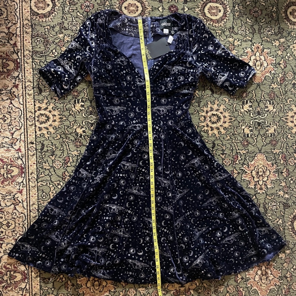 Collectif Trixie Celestial Velvet Swing Dress NWT - Picture 4 of 8